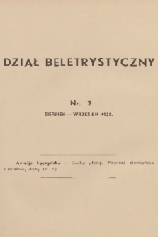 Dział Beletrystyczny. 1935, nr 2