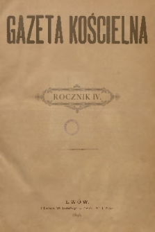 Gazeta Kościelna. R.4, 1896, Spis rzeczy