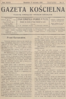 Gazeta Kościelna : tygodnik poświęcony sprawom kościelnym : organ stowarzyszeń kapłańskich w Polsce. R.33, 1926, nr 3