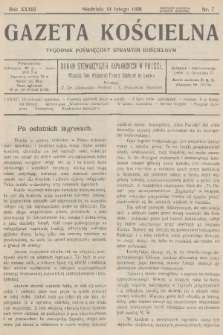 Gazeta Kościelna : tygodnik poświęcony sprawom kościelnym : organ stowarzyszeń kapłańskich w Polsce. R.33, 1926, nr 7