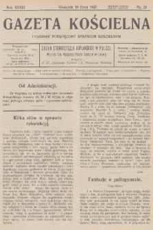 Gazeta Kościelna : tygodnik poświęcony sprawom kościelnym : organ stowarzyszeń kapłańskich w Polsce. R.33, 1926, nr 29