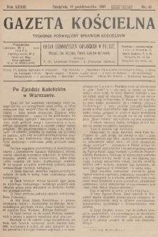 Gazeta Kościelna : tygodnik poświęcony sprawom kościelnym : organ stowarzyszeń kapłańskich w Polsce. R.33, 1926, nr 41