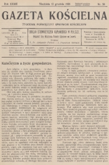 Gazeta Kościelna : tygodnik poświęcony sprawom kościelnym : organ stowarzyszeń kapłańskich w Polsce. R.33, 1926, nr 50