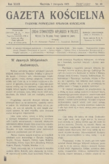 Gazeta Kościelna : tygodnik poświęcony sprawom kościelnym : organ stowarzyszeń kapłańskich w Polsce. R.32, 1925, nr 40