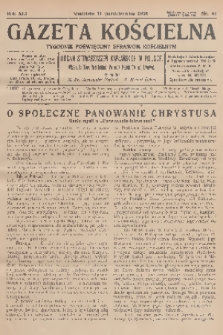 Gazeta Kościelna : tygodnik poświęcony sprawom kościelnym : organ stowarzyszeń kapłańskich w Polsce. R.41, 1934, nr 41