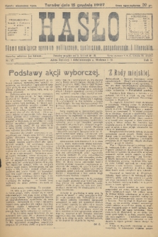 Hasło : pismo poświęcone sprawom politycznym, społecznym, gospodarczym i literackim. R.2, 1927, nr 57