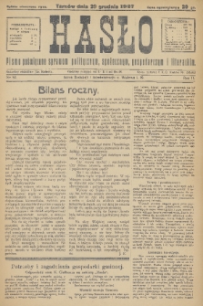 Hasło : pismo poświęcone sprawom politycznym, społecznym, gospodarczym i literackim. R.2, 1927, nr 59