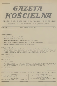 Gazeta Kościelna : tygodnik stowarzyszeń kapłańskich w Polsce. R.43, 1936, nr 4