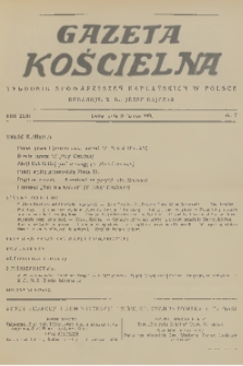 Gazeta Kościelna : tygodnik stowarzyszeń kapłańskich w Polsce. R.43, 1936, nr 7