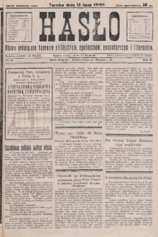 Hasło : pismo poświęcone sprawom politycznym, społecznym, gospodarczym i literackim. R.3, 1928, nr 27