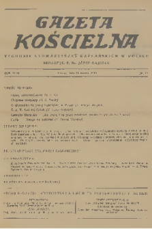 Gazeta Kościelna : tygodnik stowarzyszeń kapłańskich w Polsce. R.43, 1936, nr 11