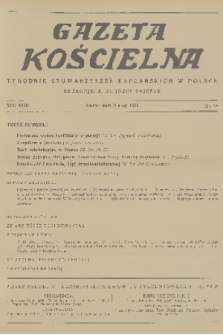 Gazeta Kościelna : tygodnik stowarzyszeń kapłańskich w Polsce. R.43, 1936, nr 18