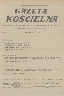 Gazeta Kościelna : tygodnik stowarzyszeń kapłańskich w Polsce. R.43, 1936, nr 22