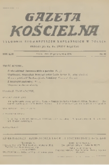 Gazeta Kościelna : tygodnik stowarzyszeń kapłańskich w Polsce. R.43, 1936, nr 42