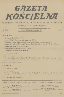 Gazeta Kościelna : tygodnik stowarzyszeń kapłańskich w Polsce. R.43, 1936, nr 43