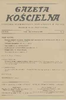 Gazeta Kościelna : tygodnik stowarzyszeń kapłańskich w Polsce. R.43, 1936, nr 46
