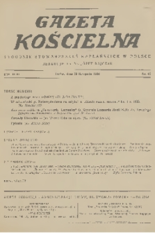 Gazeta Kościelna : tygodnik stowarzyszeń kapłańskich w Polsce. R.43, 1936, nr 48