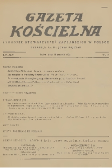 Gazeta Kościelna : tygodnik stowarzyszeń kapłańskich w Polsce. R.43, 1936, nr 50