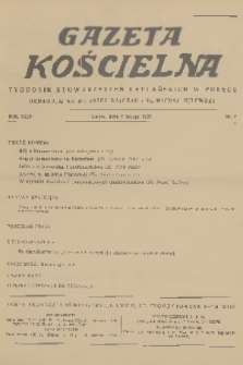 Gazeta Kościelna : tygodnik stowarzyszeń kapłańskich w Polsce. R.44, 1937, nr 6