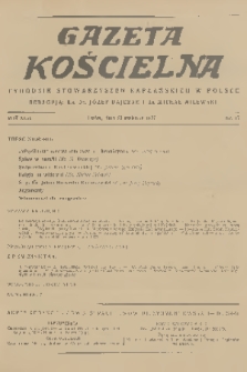 Gazeta Kościelna : tygodnik stowarzyszeń kapłańskich w Polsce. R.44, 1937, nr 17