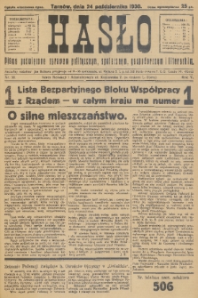 Hasło : pismo poświęcone sprawom politycznym, społecznym, gospodarczym i literackim. R.5, 1930, nr 38