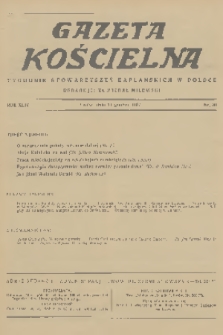 Gazeta Kościelna : tygodnik stowarzyszeń kapłańskich w Polsce. R.44, 1937, nr 50