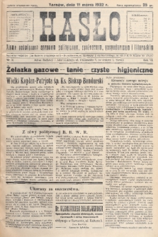 Hasło : pismo poświęcone sprawom politycznym, społecznym, gospodarczym i literackim. R.7, 1932, nr 11