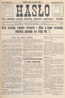 Hasło : pismo poświęcone sprawom politycznym, społecznym, gospodarczym i literackim. R.9, 1934, nr 12