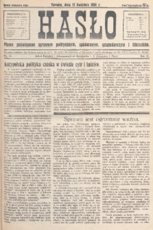 Hasło : pismo poświęcone sprawom politycznym, społecznym, gospodarczym i literackim. R.9, 1934, nr 15