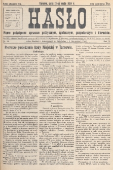 Hasło : pismo poświęcone sprawom politycznym, społecznym, gospodarczym i literackim. R.9, 1934, nr 20
