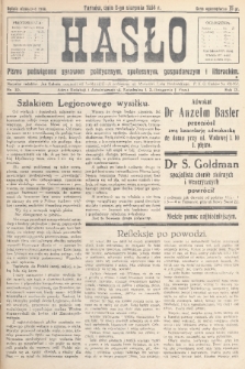 Hasło : pismo poświęcone sprawom politycznym, społecznym, gospodarczym i literackim. R.9, 1934, nr 30