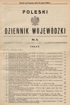 Poleski Dziennik Wojewódzki. 1929, nr 5