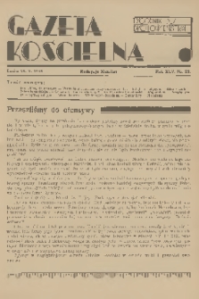 Gazeta Kościelna : tygodnik dla duchowieństwa. R.45, 1938, nr 22