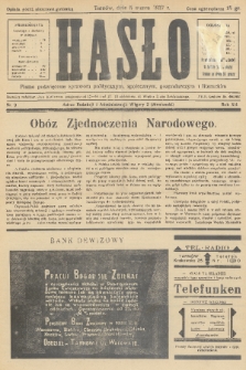 Hasło : pismo poświęcone sprawom politycznym, społecznym, gospodarczym i literackim. R.12, 1937, nr 9