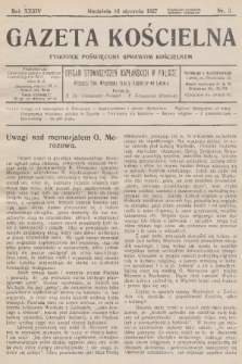 Gazeta Kościelna : tygodnik poświęcony sprawom kościelnym : organ stowarzyszeń kapłańskich w Polsce. R.34, 1927, nr 3