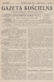 Gazeta Kościelna : tygodnik poświęcony sprawom kościelnym : organ stowarzyszeń kapłańskich w Polsce. R.34, 1927, nr 27