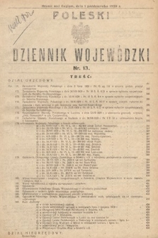 Poleski Dziennik Wojewódzki. 1929, nr 13