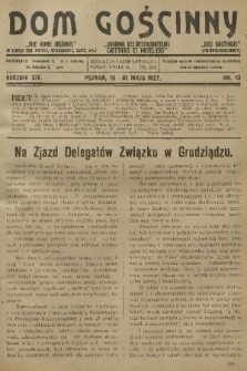 Dom Gościnny : pismo dla restauratorów, hotelistów i kawiarzy. R.14, 1927, nr 10 + dod.