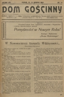 Dom Gościnny : pismo dla restauratorów, hotelistów i kawiarzy. R.14, 1927, nr 24