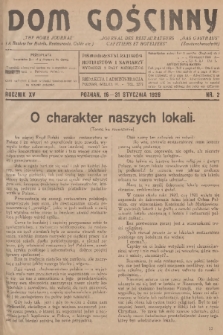 Dom Gościnny : pismo dla restauratorów, hotelistów i kawiarzy. R.15, 1928, nr 2 + dod.