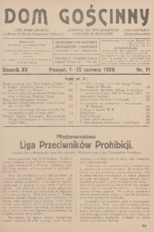 Dom Gościnny : pismo dla restauratorów, hotelistów i kawiarzy, R.15, 1928, nr 11