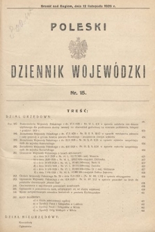 Poleski Dziennik Wojewódzki. 1929, nr 15
