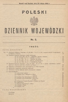 Poleski Dziennik Wojewódzki. 1930, nr 3
