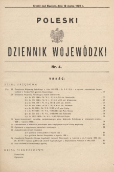 Poleski Dziennik Wojewódzki. 1930, nr 4