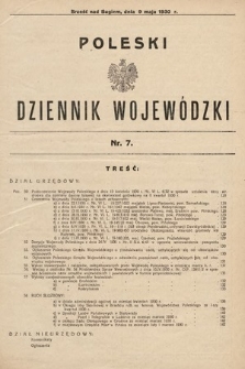 Poleski Dziennik Wojewódzki. 1930, nr 7
