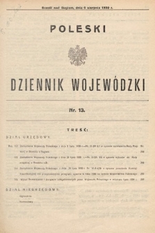 Poleski Dziennik Wojewódzki. 1930, nr 13