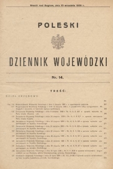 Poleski Dziennik Wojewódzki. 1930, nr 14