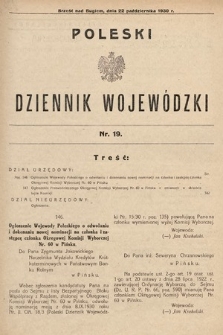 Poleski Dziennik Wojewódzki. 1930, nr 19