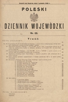 Poleski Dziennik Wojewódzki. 1930, nr 22