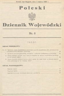 Poleski Dziennik Wojewódzki. 1936, nr 3